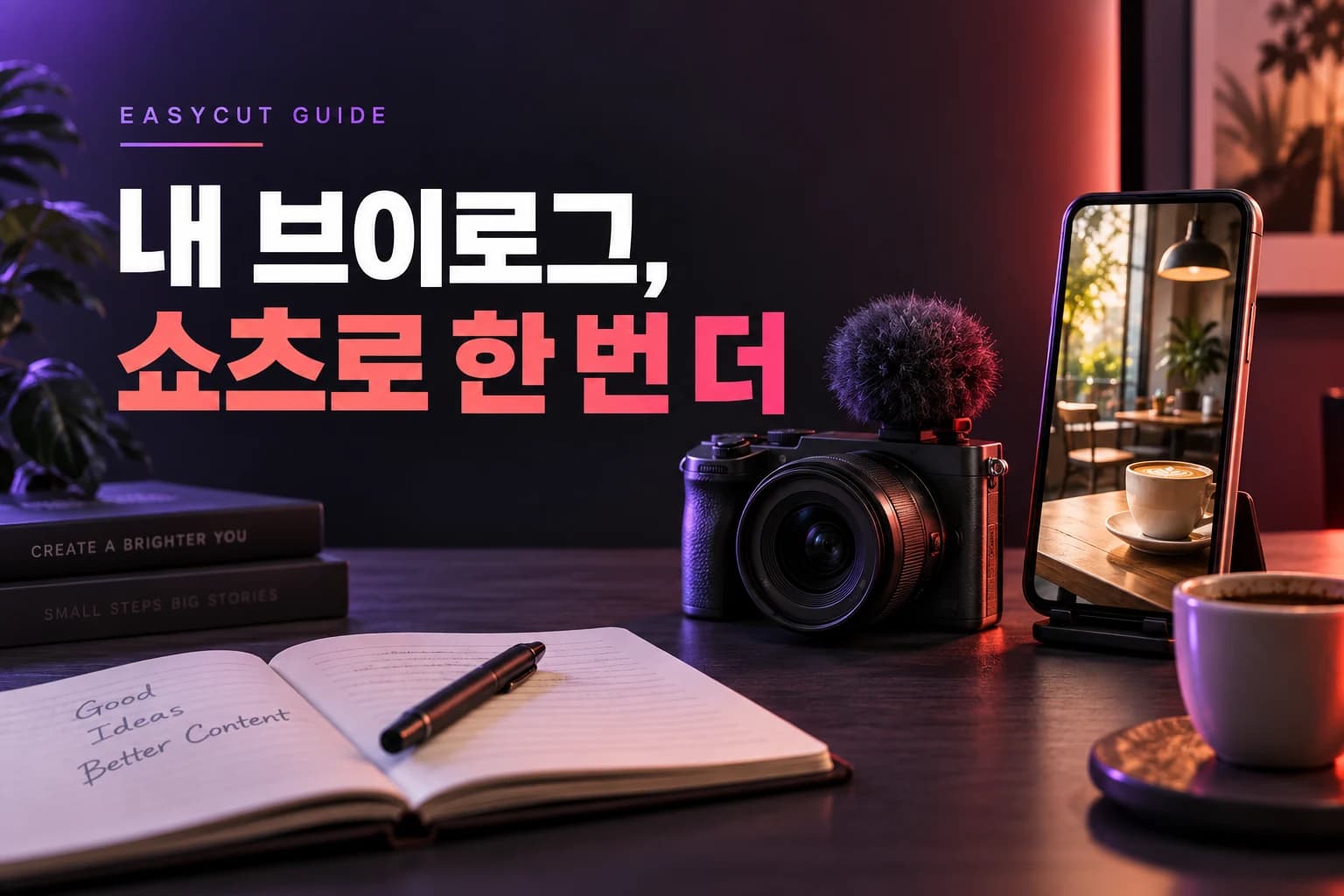 브이로그 링크 하나로 쇼츠 만들기! 장면 찾기부터 AI로 — AI로 제작한 주제별 표지 이미지예요.