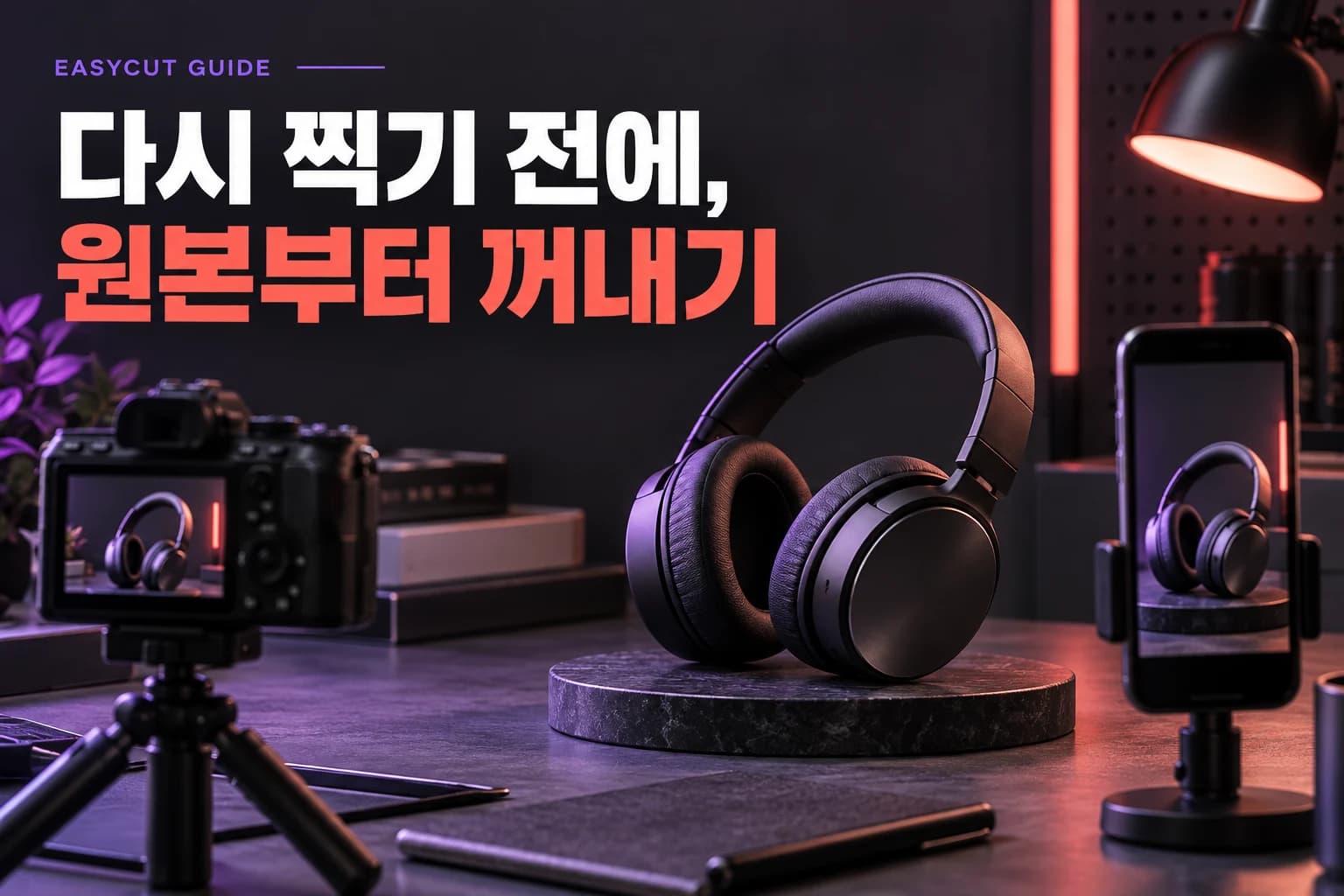 제품 리뷰 쇼츠 만들기, 재촬영 전에 원본부터 꺼내세요 — AI로 제작한 주제별 표지 이미지예요.
