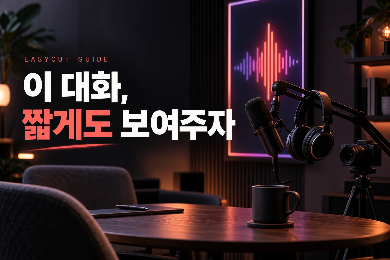 팟캐스트 쇼츠 편집, 이 대화는 풀영상에만 두기 아깝다! — AI로 제작한 주제별 표지 이미지예요.