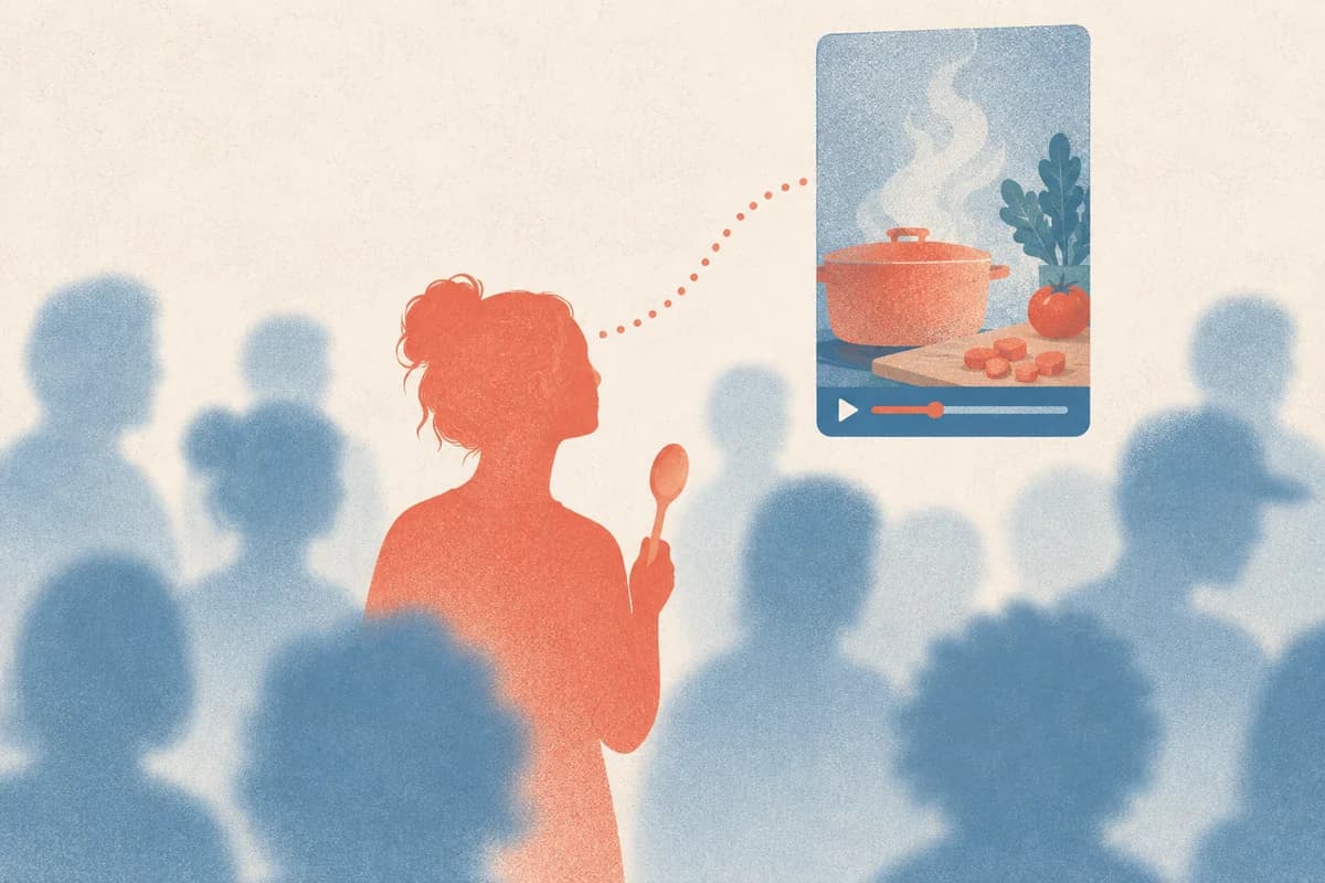 ‘누구나 보는 쇼츠’보다 한 사람을 떠올리면 대본이 쉬워져요 — 주제 설명용 AI 이미지